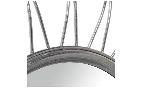 Espejo Redondo Metalico Plateado Serie Barlisa