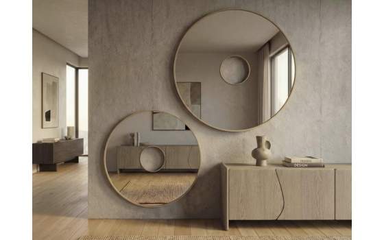 Espejo Redondo Moderno Orificio Central 60 cm - Serie Amort