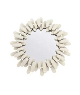 Espejo Redondo Ovalos Metal Beige 100 cm - Serie Aqua