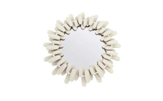 Espejo Redondo Ovalos Metal Beige 100 cm - Serie Aqua
