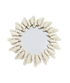 Espejo Redondo Ovalos Metal Beige 82 cm - Serie Aqua