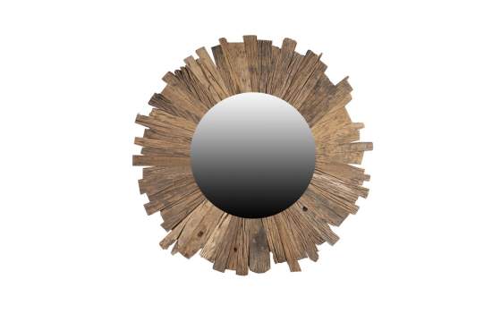Espejo Redondo Tablas Madera Reciclada Estilo Rustico Altiol