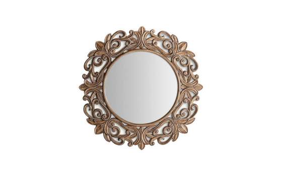 Espejo Redondo Tallado Resina Estilo Clasico Serie Almesso