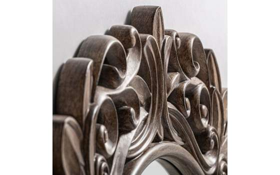 Espejo Redondo Tallado Resina Estilo Clasico Serie Almesso