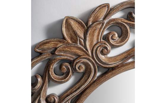 Espejo Redondo Tallado Resina Estilo Clasico Serie Almesso