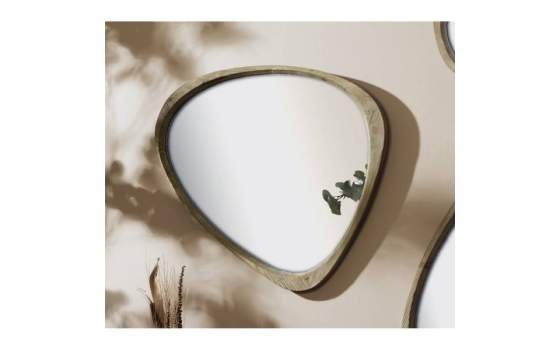 Espejo Rustico Marco Madera Formato Abstracto Serie Adisla