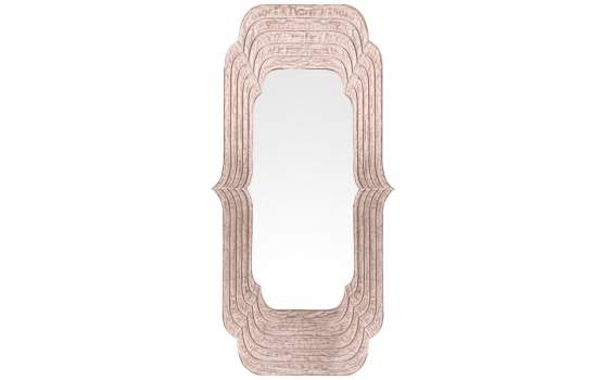 Espejo Rustico Tallado en Surcos Blanco Decape Serie Adelfo