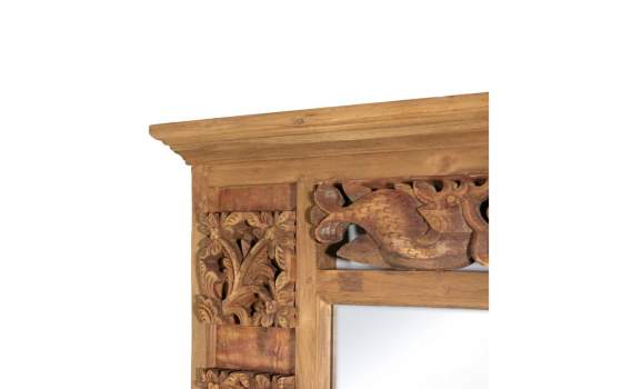 Espejo Tallado Rustico Madera de Teca Reciclada Serie Arilk