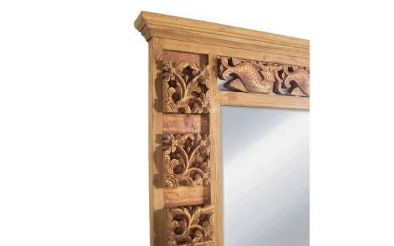 Espejo Tallado Rustico Madera de Teca Reciclada Serie Arilk