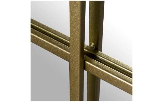 Espejo Ventana Cuadrado 120 Marco Metalico Dorado Traison