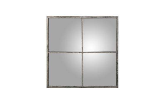 Espejo Ventana Cuadrado Metalico Negro Plata  Serie Draison