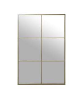 Espejo Ventana Rectangular Marco Metalico Dorado Serie Traison