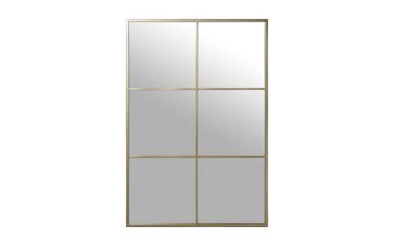 Espejo Ventana Rectangular Marco Metalico Dorado Serie Traison