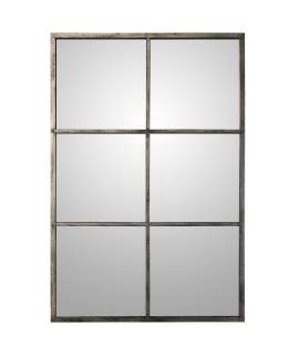 Espejo Ventana Rectangular Metalico Negro Plata  Serie Draison