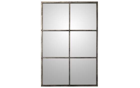 Espejo Ventana Rectangular Metalico Negro Plata  Serie Draison