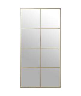 Espejo Ventana Vertical Marco Metalico Dorado Traison