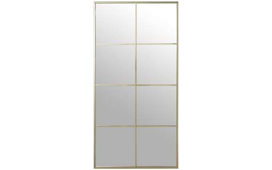 Espejo Ventana Vertical Marco Metalico Dorado Traison