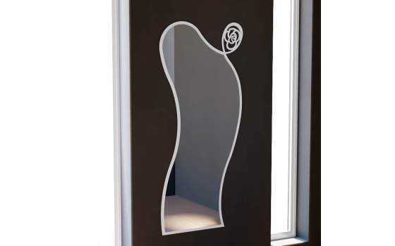 Espejo Vestidor Alto Diseño Actual Motivo Floral Serie Rosa