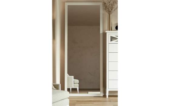 Espejo Vestidor Alto Marco Blanco Serie Adismu
