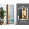 Espejo Vestidor con Estantes Madera Natural Serie Mirijan