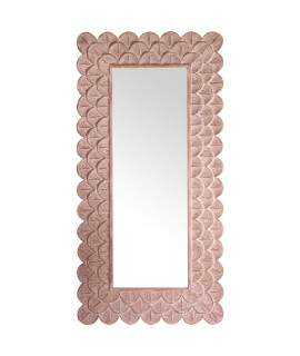 Espejo Vestidor Rustico Tallado Blanco Decape Serie Adelfo