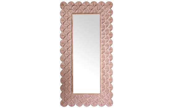 Espejo Vestidor Rustico Tallado Blanco Decape Serie Adelfo