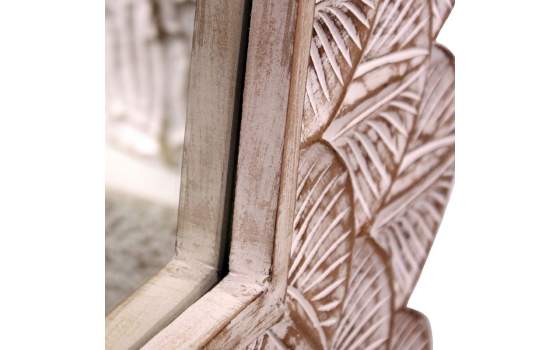 Espejo Vestidor Rustico Tallado Blanco Decape Serie Adelfo