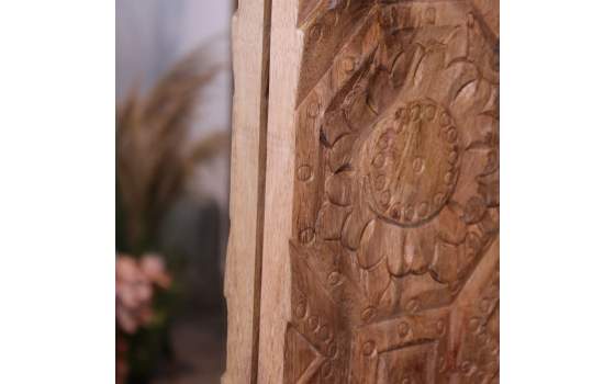 Espejo Vestidor Rustico Tallado  Etnico Serie Adelfo