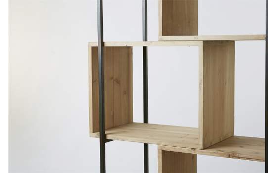 Estantería Madera Forja Actual Industrial Serie Brais