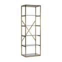 Estanteria Acero Inoxidable Oro y Baldas Cristal Serie Aberlin