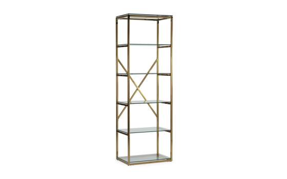 Libreria acero inox color oro baldas cristal retro actual