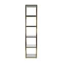 Estanteria Acero Inoxidable Oro y Baldas Cristal Serie Aberlin