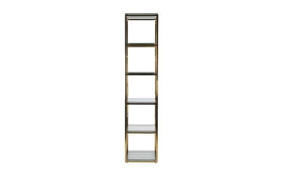 Estanteria Acero Inoxidable Oro y Baldas Cristal Serie Aberlin