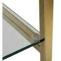 Estanteria Acero Inoxidable Oro y Baldas Cristal Serie Aberlin