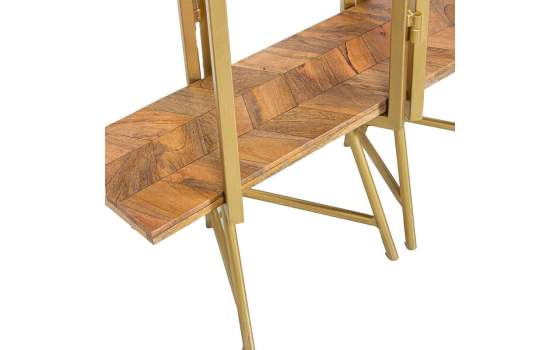 Estanteria Actual Acero Dorado Baldas Madera Serie Agosg