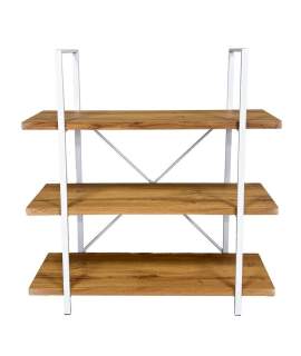 Estanteria Actual Metalica Blanca y 3 Estantes Madera 3 Alban