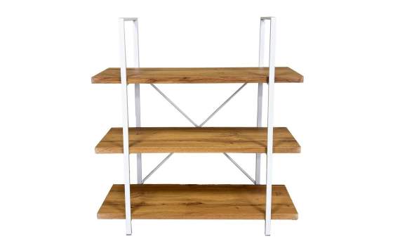 Estanteria Actual Metalica Blanca y 3 Estantes Madera 3 Alban