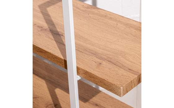 Estanteria Actual Metalica Blanca y 3 Estantes Madera 3 Alban