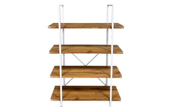 Estanteria Actual Metalica Color Blanco y Madera Serie Alban