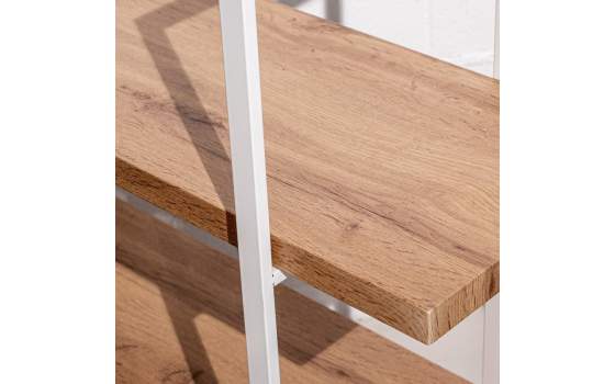 Estanteria Actual Metalica Color Blanco y Madera Serie Alban