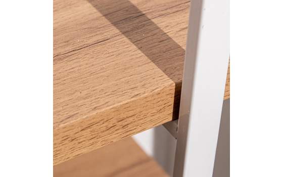 Estanteria Actual Metalica Color Blanco y Madera Serie Alban