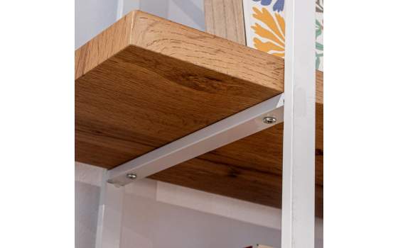 Estanteria Actual Metalica Color Blanco y Madera Serie Alban