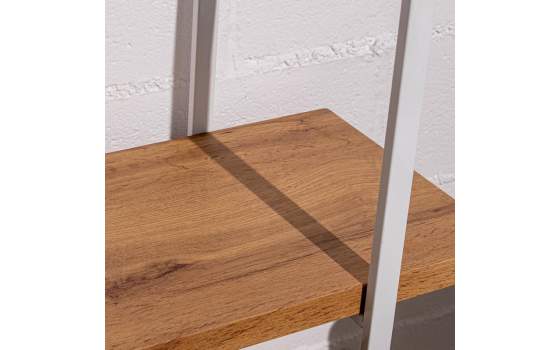 Estanteria Actual Metalica Color Blanco y Madera Serie Alban