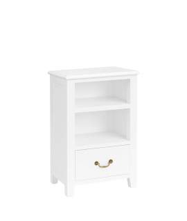 Estanteria Baja con 1 Cajon 1 Estante Color Blanco Serie Alner