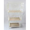 Estanteria de 60 cm Madera y Forja 3 Estantes Blanco Oro Adjandy