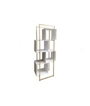 Estanteria de 70 Cubos Blancos Acero Oro Serie Abdler