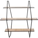Estanteria Forja 3 Baldas Madera Tejido Rattan Serie Asauk