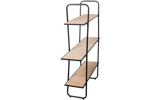 Estanteria Forja 3 Baldas Madera Tejido Rattan Serie Asauk