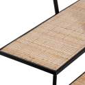 Estanteria Forja 3 Baldas Madera Tejido Rattan Serie Asauk