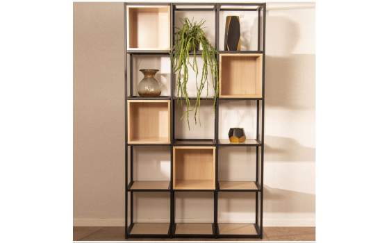 Estanteria Forja y Madera Cubos Serie Datros